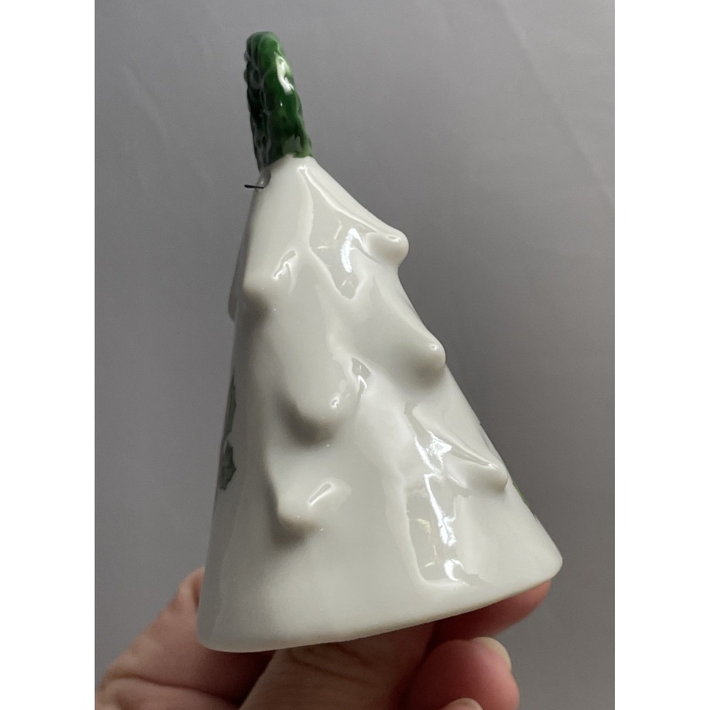 Lefton Christmas Ornament Set Of 3 Bell Holly #457 Vintage 3.5" Porcelain Japan - Picture 7 of 11